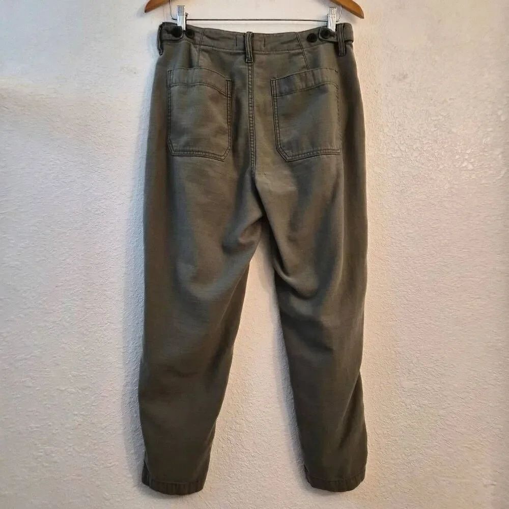 Madewell Olive Green Khaki Stretch Capri Pants Summer Comfy Essential Flattering